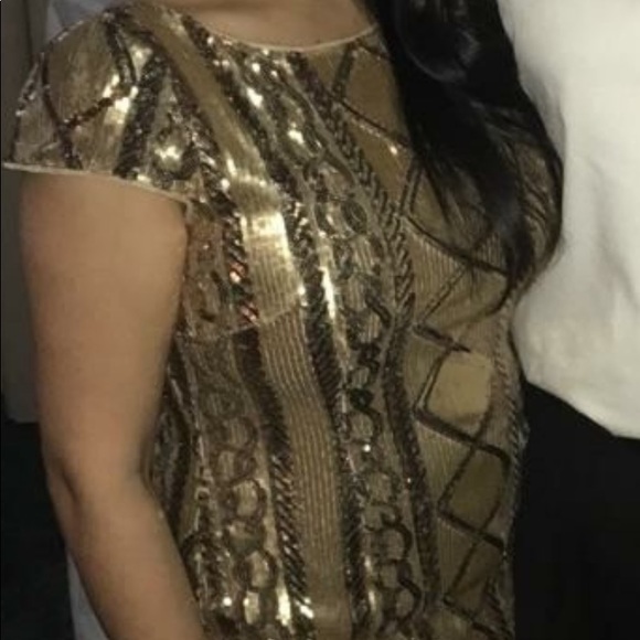 Gold sequin evening dress - Picture 3 of 3